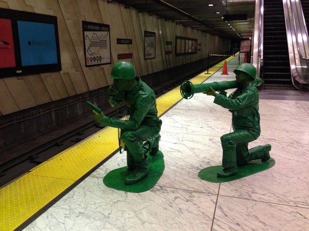 Plastic army men. (Yes, those are real people!). All photo credits go to BritishRacingGreen 2013.