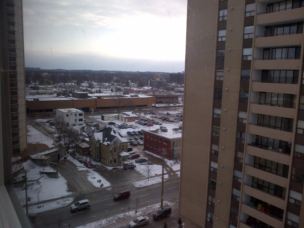 View of London, Ontario, from my window in the Residence Inn. 