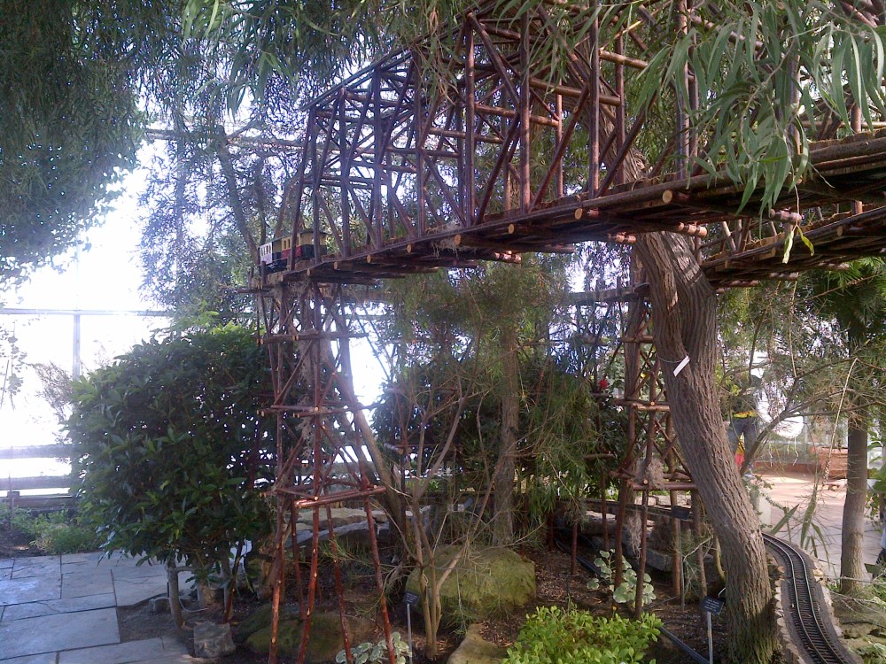 A beautiful train set ran through the exhibit. 