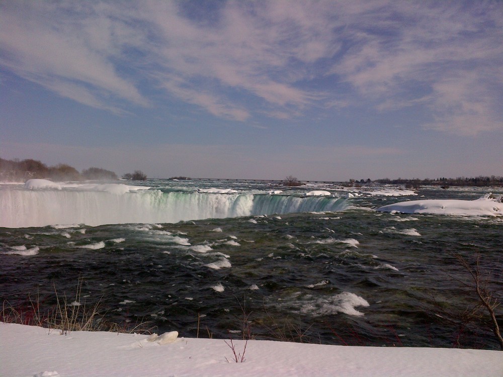 Looking out over the top of the Falls. 