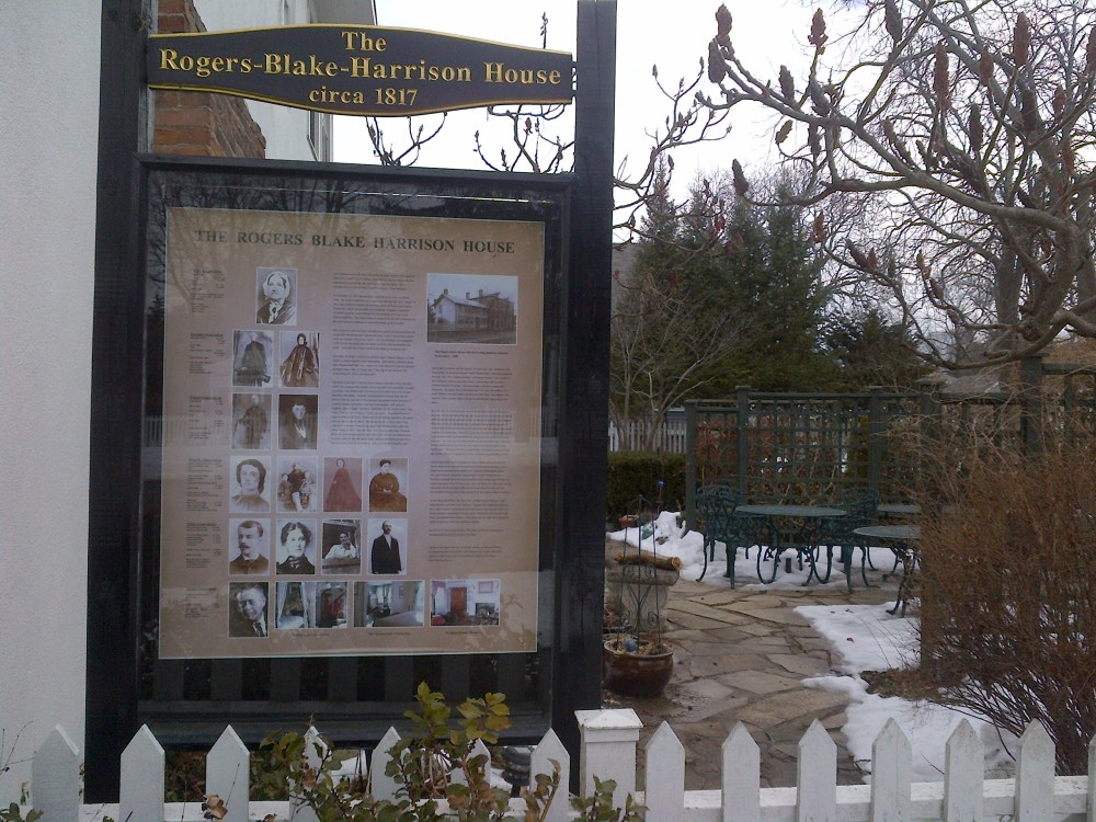 Informational sign next to a Bed & Breakfast. 