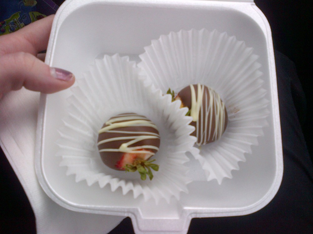 Our chocolate-covered strawberries, provided post-tour. 