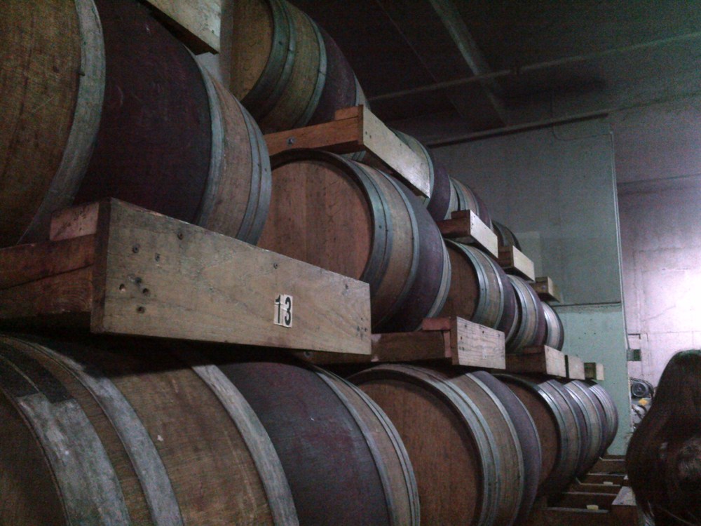 Barrels for aging the wine. 