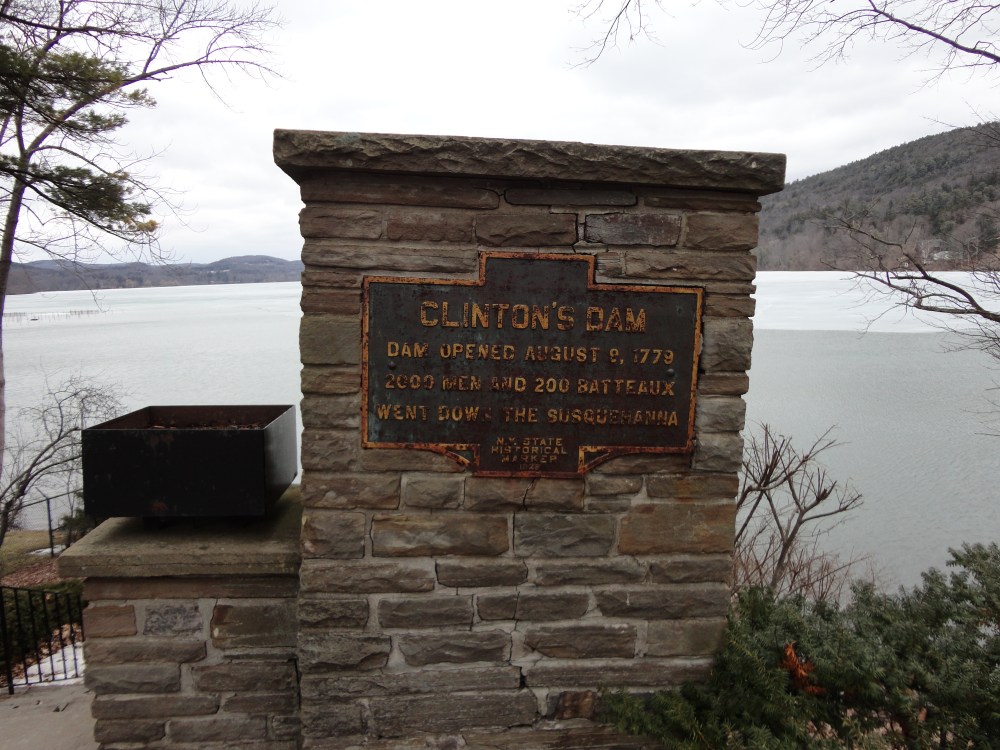 A pillar marking Clinton's Dam. 