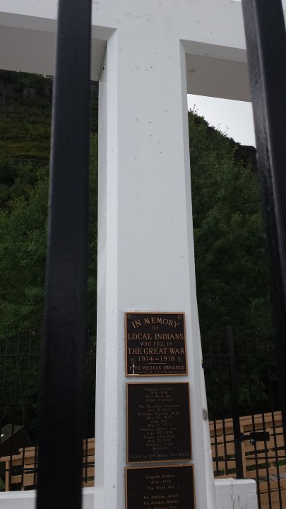 A monument in Thunder Bay to the First Nations who served in World Wars. 