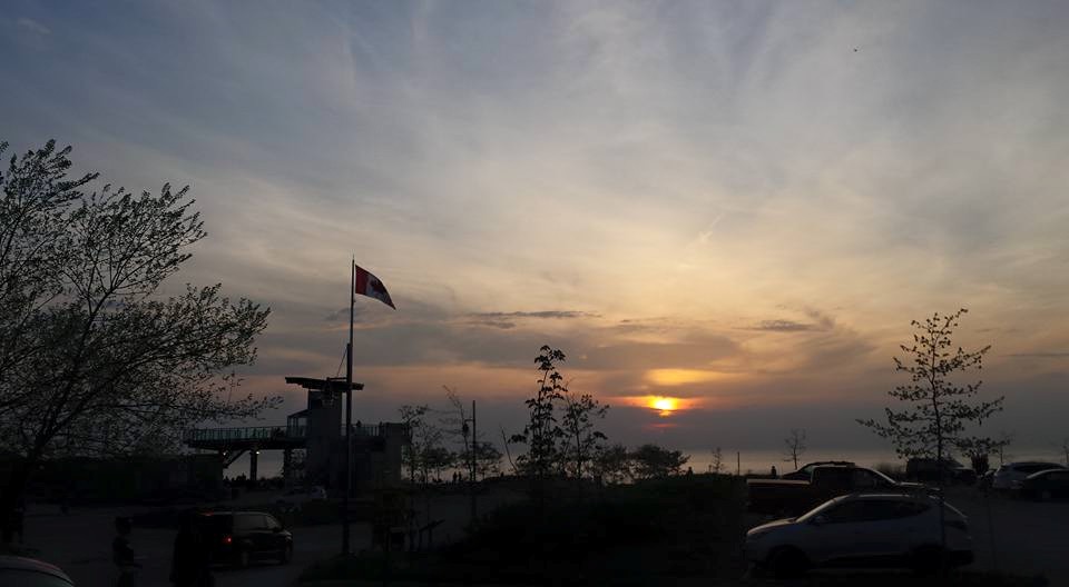 Sunset over Lake Huron. 